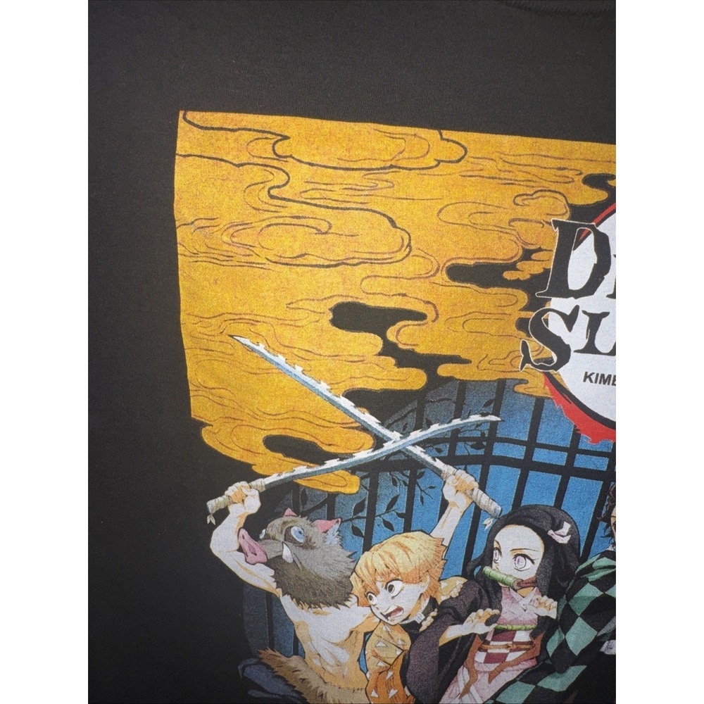 Demon Slayer T-Shirt 2XL Black Anime Kimetsu No Yaiba Graphic Tee Aniplex Men's - Picture 4 of 14